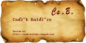 Csók Balázs névjegykártya